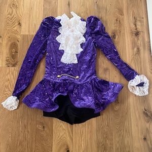 Figure skating artistic dress. Worn 1x for Prince Number, Raspberry Beret